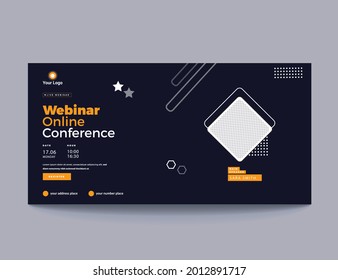 Creative modern live webinar social media horizontal post template.online Business webinar invitation or live conference banner design, seminar, or social web banner