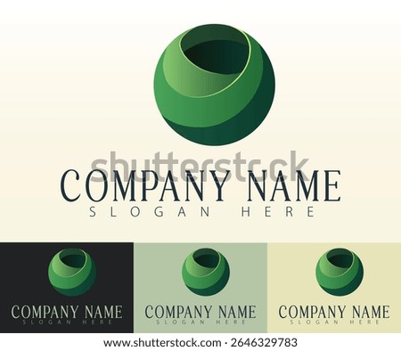 A creative and modern logo built around a spherical design.