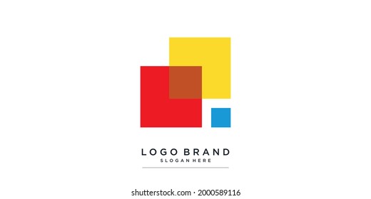 Creative modern logo for company, technology, shape, colorful Premium Vector 