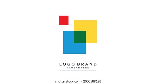 Kreatives, modernes Logo für Unternehmen, Technologie, Form, bunter Premium-Vektorgrafik 