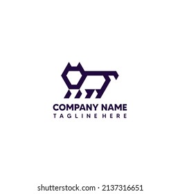 Creative modern logo design concept line art cat for logo company or symbol