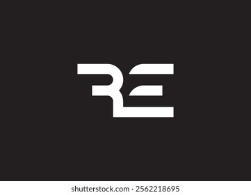 RE creative modern logo design and initial logo
