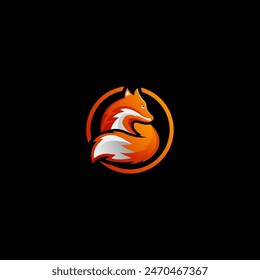 creative modern logo fox cartoon vector illustration