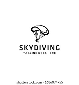 Creative modern logo inspiration for skydiving sport sign template