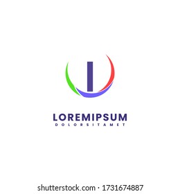diseño sencillo de la carta del logotipo de i moderna creativa