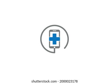 Logo moderno creativo de diseño de doctores móviles plantilla de icono vectorial