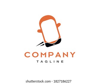Logo moderno creativo de la tienda móvil para la aplicación para teléfonos inteligentes o la venta