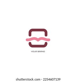 Ein kreatives und modernes Logo, das sowohl einem Buch als auch der Form menschlicher Lippen ähnelt.