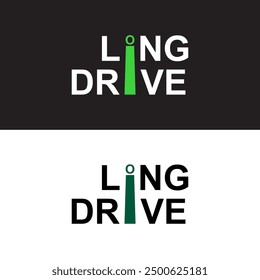 Logotipo de letra de LONG DRIVE creativo y moderno.