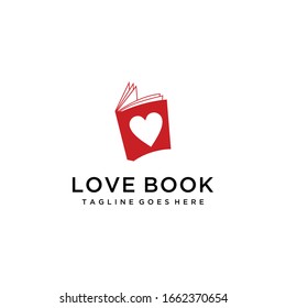 Creative modern love Education logo design illustration using book icon template