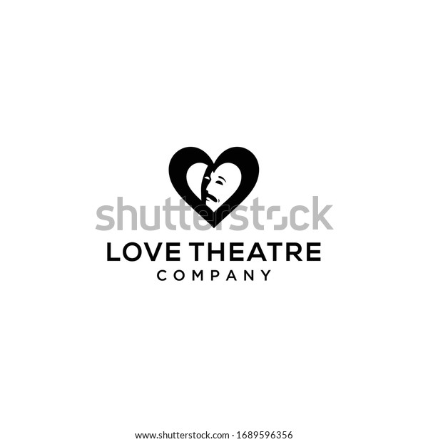 Creative Modern Love Theater Sign Logo Stock Vector (Royalty Free
