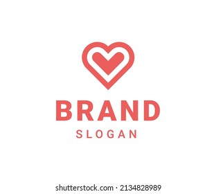 Plantilla de diseño de Loving Heart Logo creativo y moderno