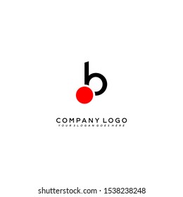 creative modern lowercase B logo letter with red circle simple design