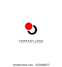 creative modern lowercase O logo letter with red circle simple design