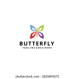Creative modern luxury Butterfly sign logo template Vector illustration.