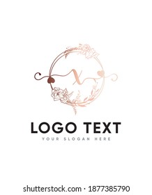 Creative , Modern, Luxury leaf ornaments and an elegant decorative letter type X logo template, Vector logo for business and company identity 