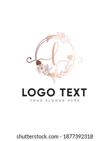 Creative , Modern, Luxury leaf ornaments and an elegant decorative letter type L logo template, Vector logo for business and company identity 