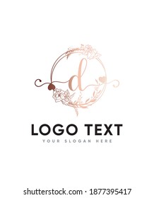 Kreativ , modern, luxuriös gestaltete Blattdekorationen und eine elegante, dekorative Briefvorlage D Logo, Vektorlogo für Geschäfts- und Firmenidentität 