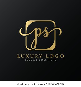 Plantilla de vectores con logotipo PS de lujo creativo y moderno