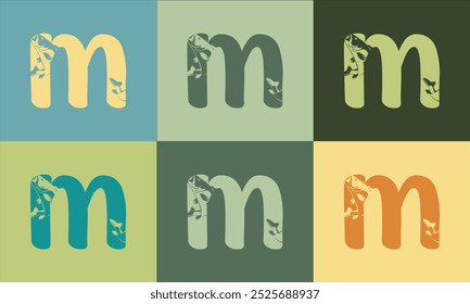 Icono m moderno creativo con Vector colorido, icono 
