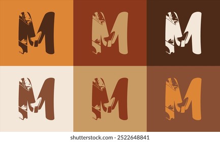 Creative Modern M Icon Fish Logo with colorful Icon Vector 