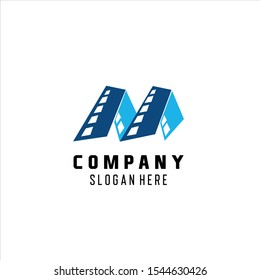 Creative and modern M Letter cinematography logo design template vector eps