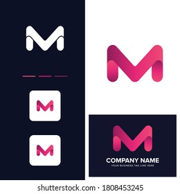 creative and modern M letter logo design template 