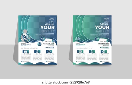 Creative modern medical flyer a4 template design