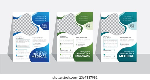 Creative modern medical flyer design template whit vector 