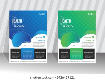 Creative modern medical flyer design 