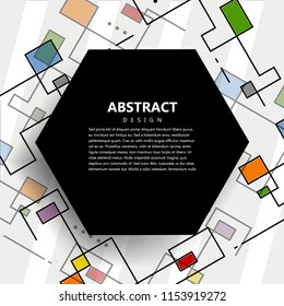 Creative modern memphis style with binder poster on gray background with shadow. Modern design trendy abstract vector illustration