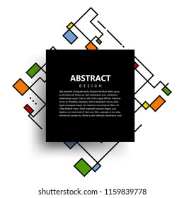 Creative modern memphis style with binder poster on gray background with shadow. Modern design trendy abstract vector illustration