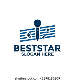 Creative modern Mic Logo design template for karaoke studios, Sing Competition, Stand Up, Podcast logo
