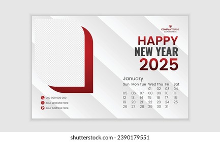Creative modern minimal 2025 desk canender design template