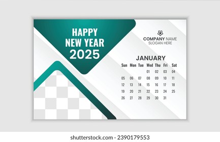 Kreative moderne, minimale 2025-Schreibtisch-Canender-Design-Vorlage
