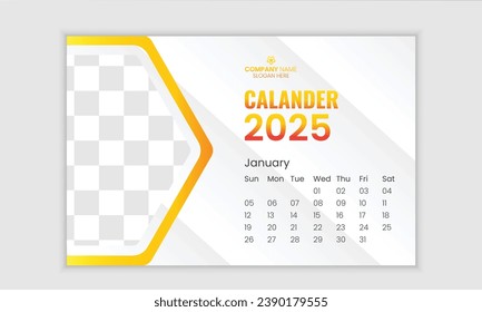 Creative modern minimal 2025 desk canender design template