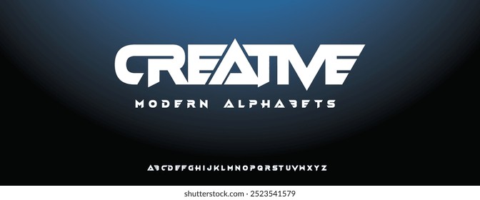 Creative modern minimal abstract alphabet fonts. Typography technology, electronic, movie, digital, music, future, logo creative font.