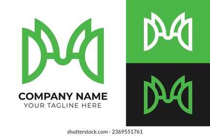 Plantilla de diseño del logotipo de la dmd con letra inicial mínima de monograma abstracto creativo