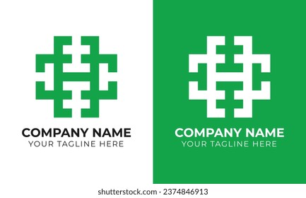 Creative modern minimal abstract monogram initial letter h logo design template