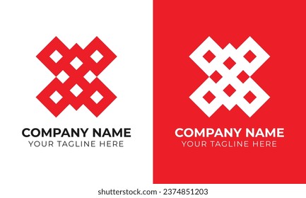 Creative modern minimal abstract monogram initial letter x logo design template