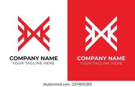 Creative modern minimal abstract monogram initial letter x logo design template