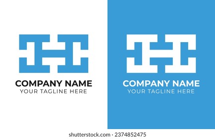 Creative modern minimal abstract monogram initial letter h logo design template