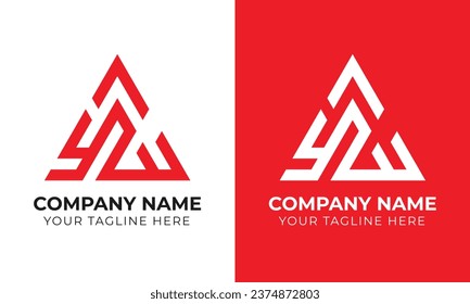 Creative modern minimal abstract monogram initial letter a logo design template