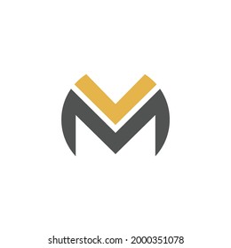 Kreativ Modern Minimal Alphabet Initial Letter Mark Monogram VM MV Logo V M Bearbeitbar im Vektorformat