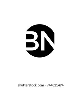 Creative modern minimal circular shaped fashion brands black and white color BN NB B N initial based letter icon logo.
