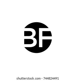 Creative modern minimal circular shaped fashion brands black and white color BF FB B F initial based letter icon logo.