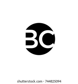 Creative modern minimal circular shaped fashion brands black and white color BC CB B C initial based letter icon logo.