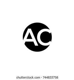 Creative modern minimal circular shaped fashion brands black and white color AC CA A C initial based letter icon logo. 