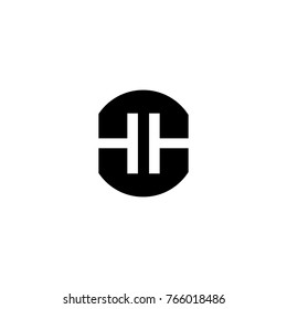 Creative modern minimal circular shaped fashion brand black and white color HH H initial based letter icon logo.