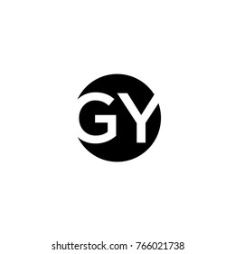 Creative modern minimal circular shaped fashion brand black and white color GY YG G Y initial based letter icon logo.